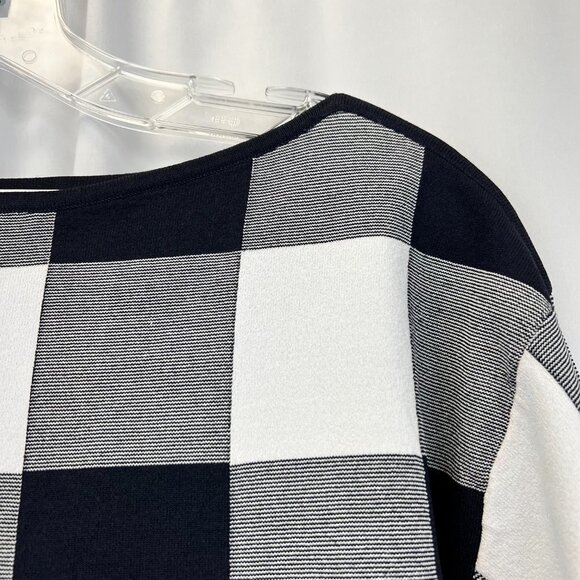 Nordstrom Collection Hi Low Navy White 3/4 Sleeve Pullover Sweater Size S - Picture 3 of 9